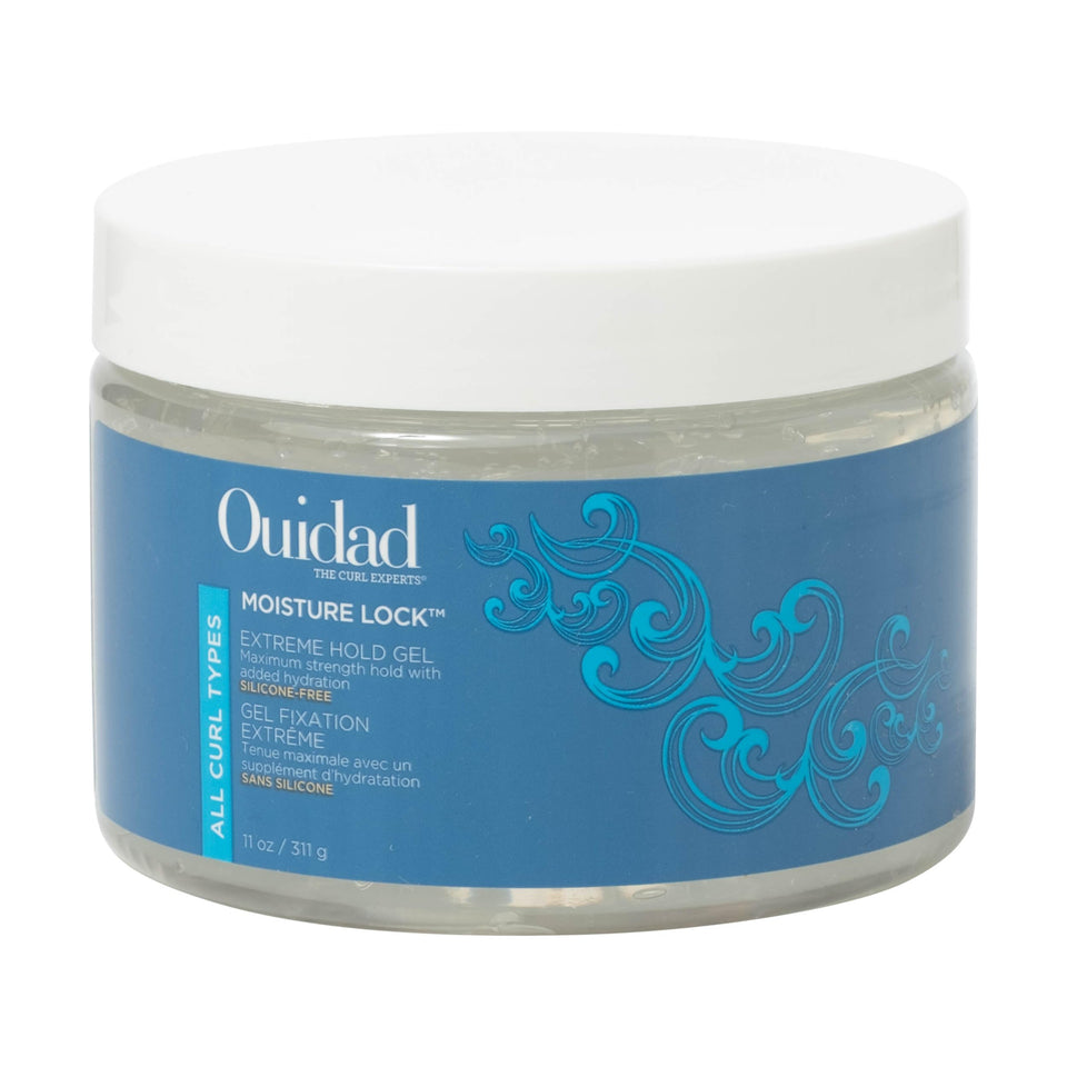 Ouidad Moisture Lock Extreme Hold Gel bottle with hydrating, strong hold for all curls