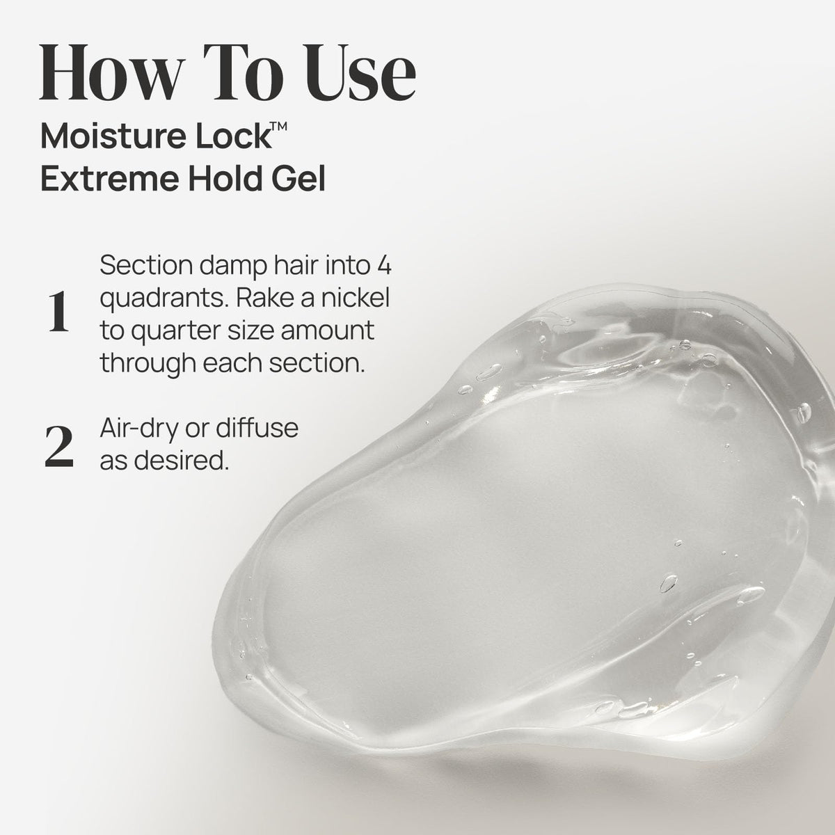 Ouidad Moisture Lock Extreme Hold Gel featuring aloe, flaxseed oil, and black castor seed oil