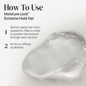 Ouidad Moisture Lock Extreme Hold Gel featuring aloe, flaxseed oil, and black castor seed oil