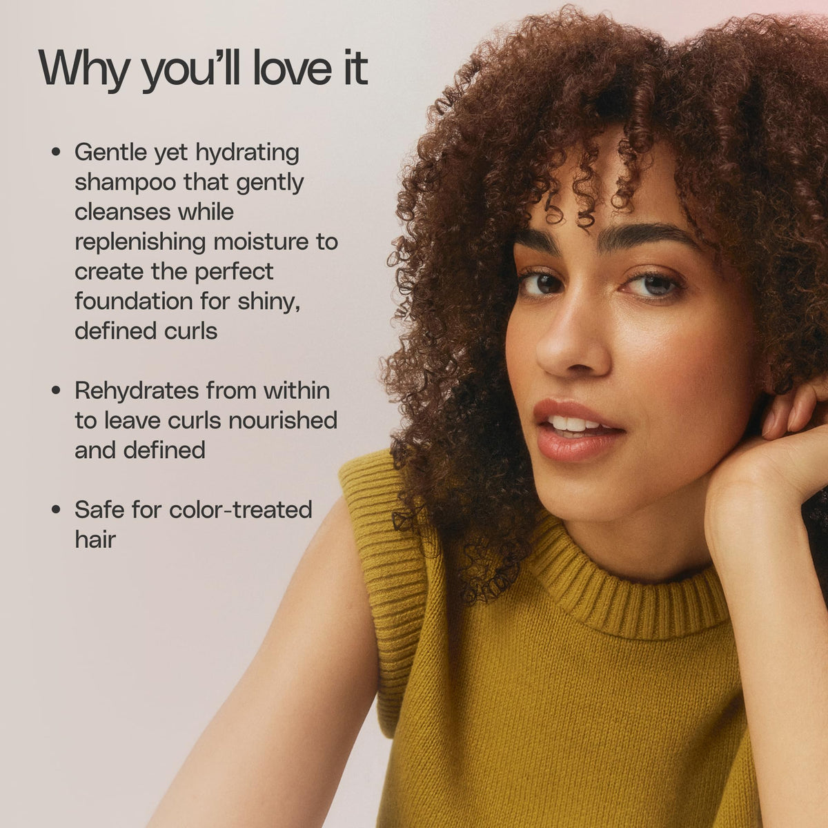 Ouidad color-safe label confirms vegan and silicone-free formula for color-treated curls.