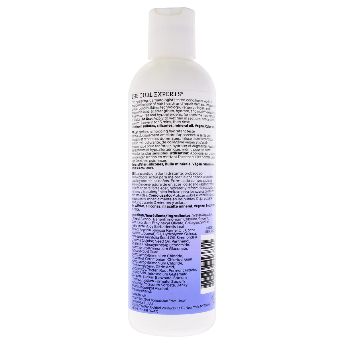 Ouidad Unbreakable Bonds label close-up highlighting hypoallergenic formula