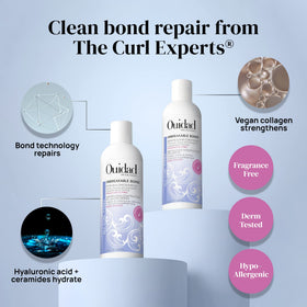 Ouidad Unbreakable Bonds Shampoo close-up texture hints at bond-building action.