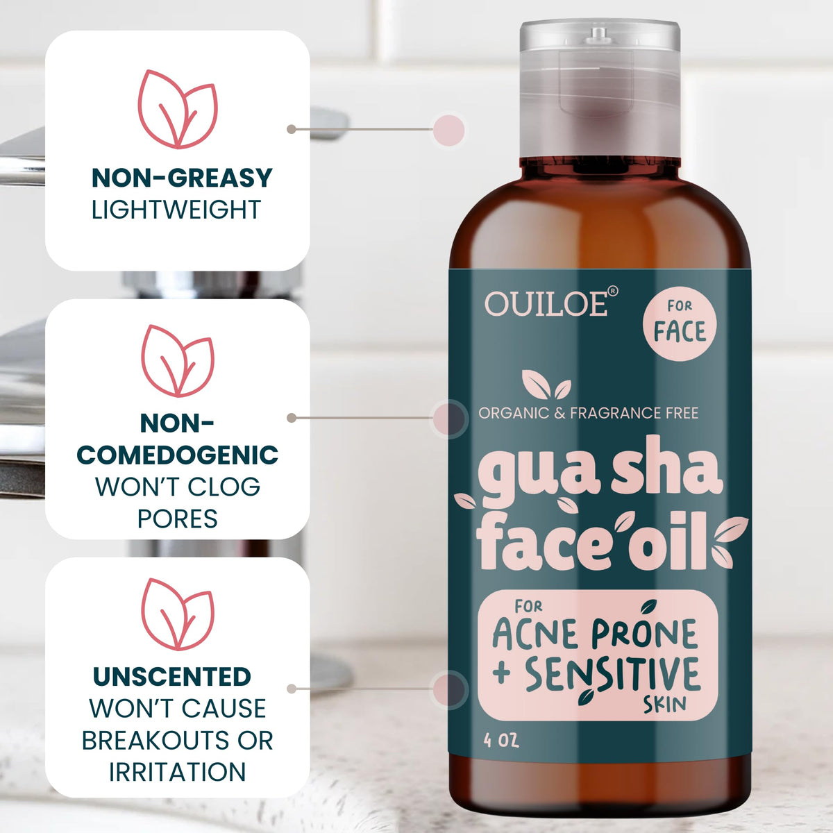 Ouiloe lightweight texture with quick absorption for comfortable massage.