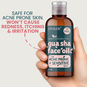 Ouiloe non-comedogenic oil supports pore-friendly acne-prone skin.