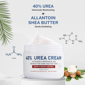 OUKEYA 40% urea cream softens feet for smooth heels.