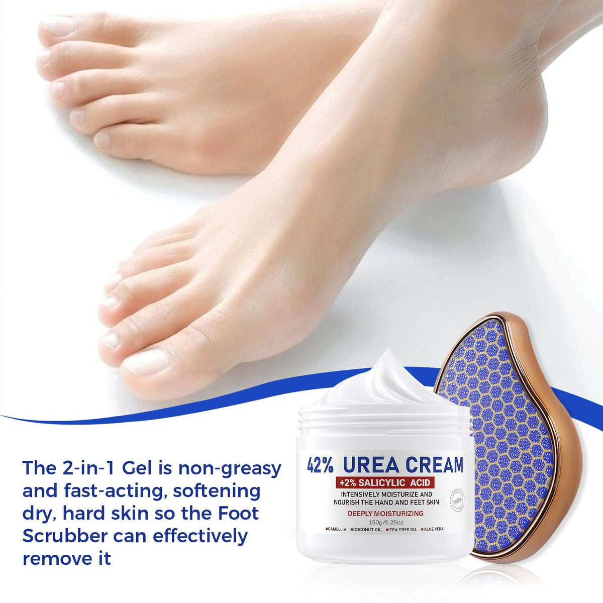 OUKEYA foot-files-set demonstrates smoothing of rough skin around heels