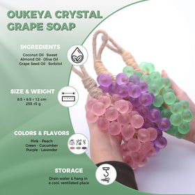 OUKEYA grape soap on display doubles as a stylish home fragrance.