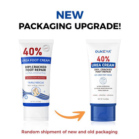 OUKEYA dermatology-tested 40% urea cream badge on label.