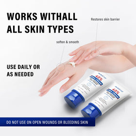 Elbows and knees benefiting from OUKEYA hydration and softness.