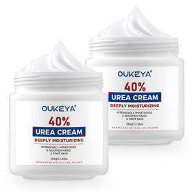 OUKEYA Urea Cream 40% packaging shows dual pack for feet and hands