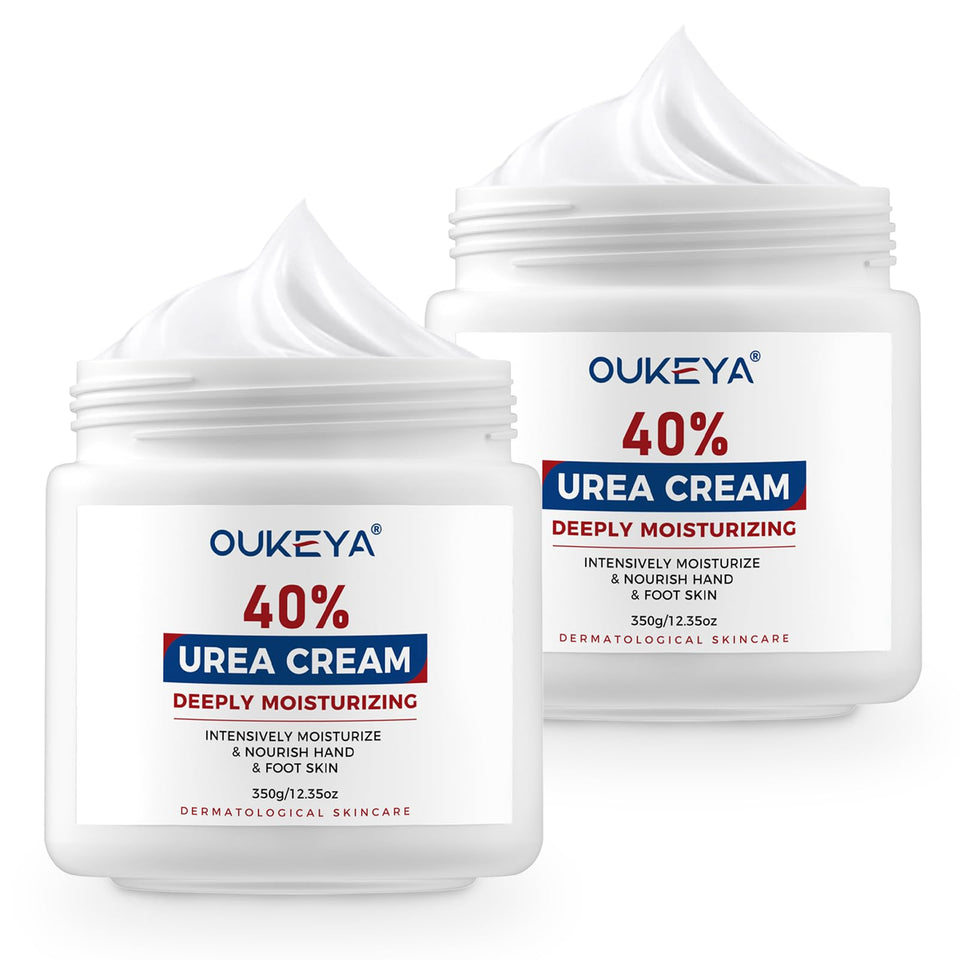 OUKEYA Urea Cream 40% packaging shows dual pack for feet and hands