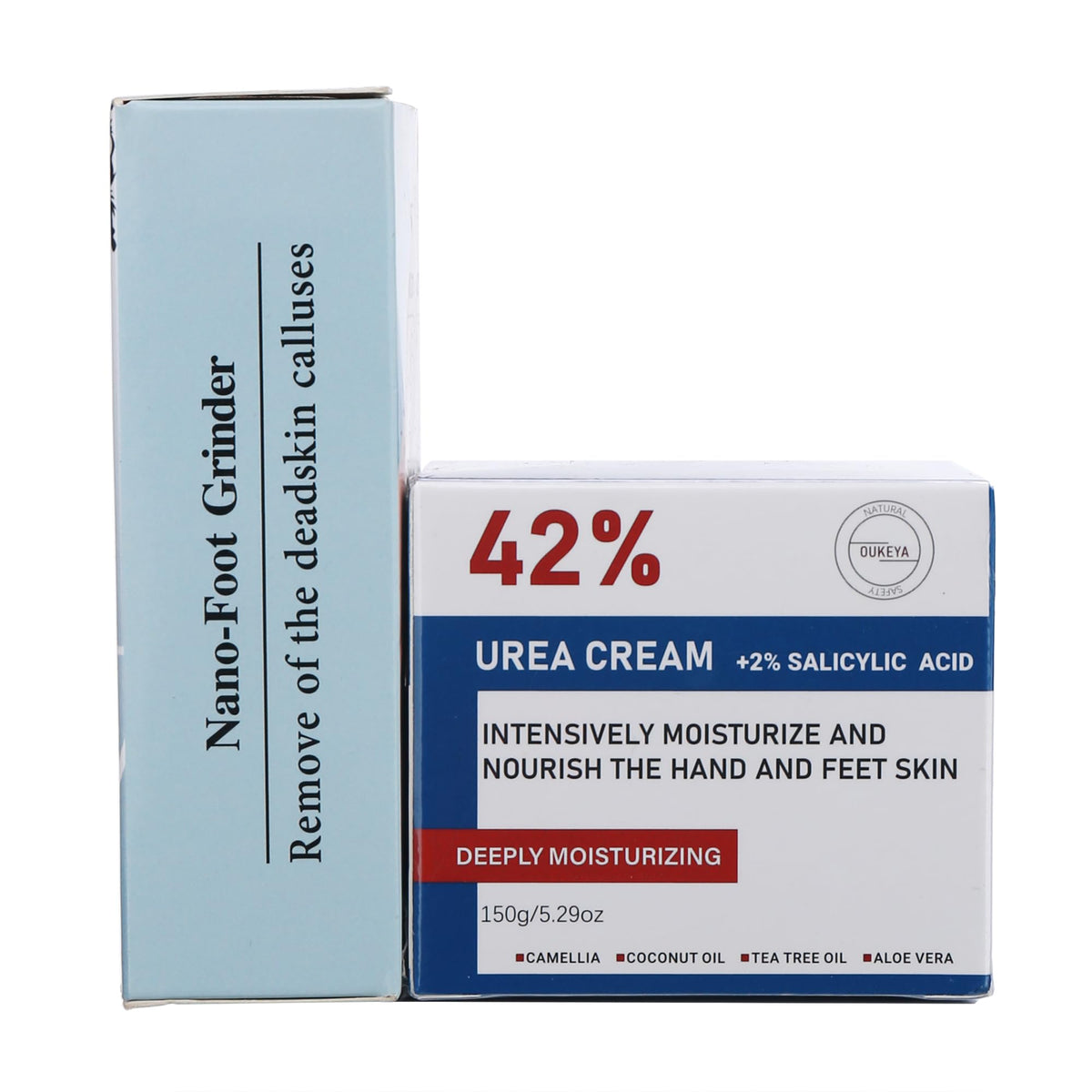 OUKEYA 42% urea cream packaging shot reflects dermatologist-tested care