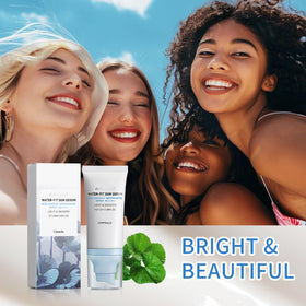 OUKPANE Lightweight sunscreen with dewy finish on skin