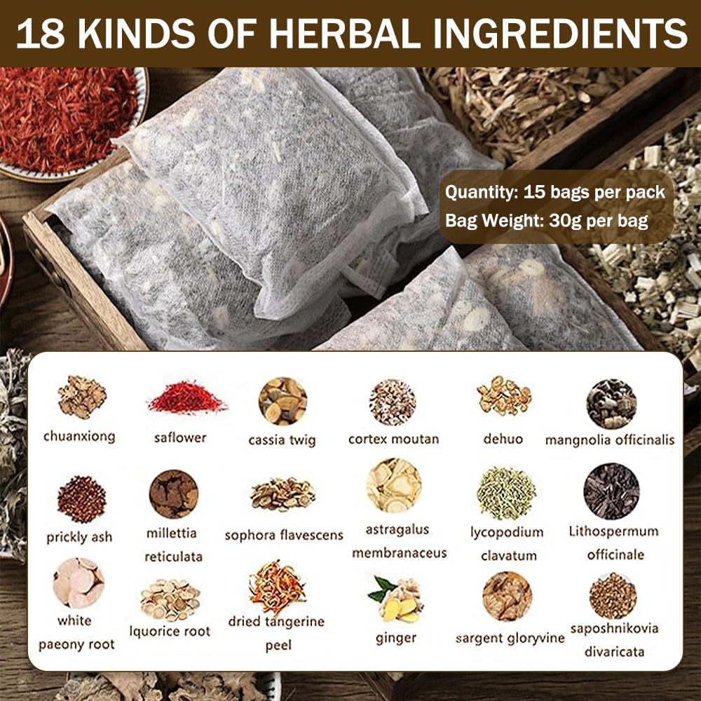 OULIGET 18-herbal-ingredients closeup showing authentic botanicals for a premium foot soak.