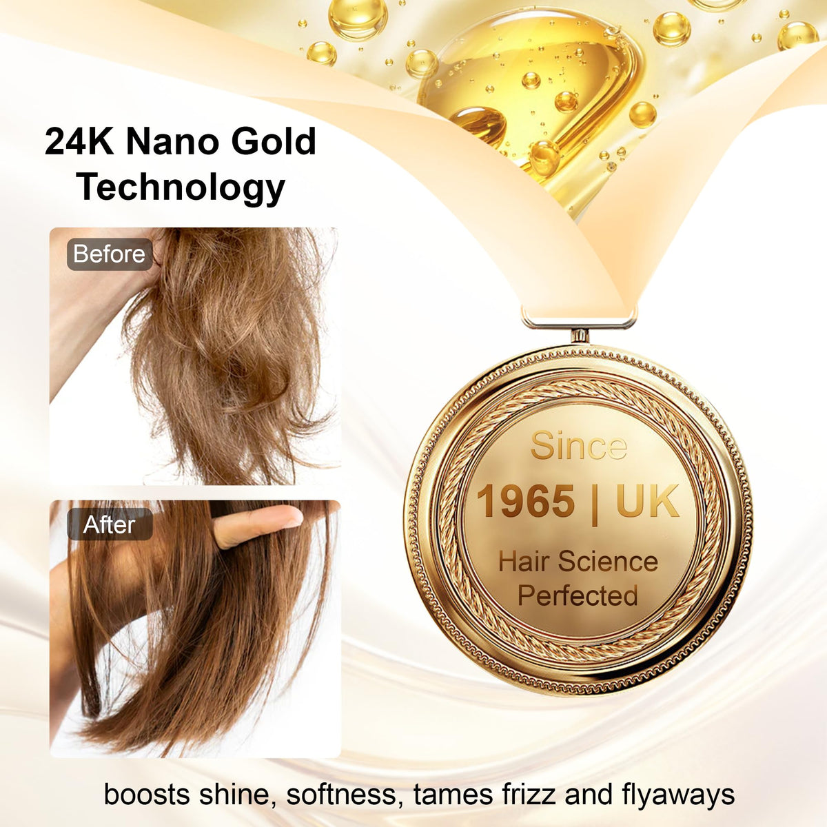 Oumigiz botanical oil blend highlights argan, coconut, olive care.