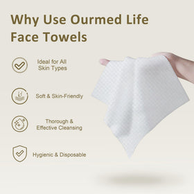Ourmed Life SGS-tested towels: trusted hygiene standards for clean, lint-free cleansing sessions.