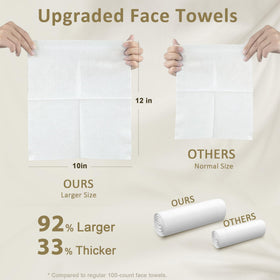 Ourmed Life travel face towels: compact, extra-large 10x12 inches for on-the-go skincare.