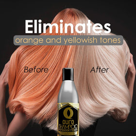 OURO Shampoo Toning lather closeup suggests brightening and toning effects