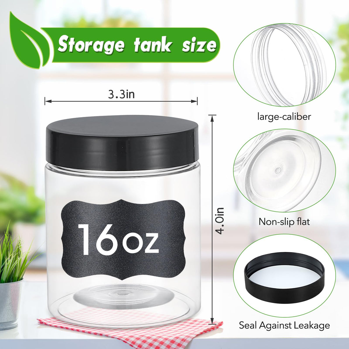 OUSHINAN clear plastic jars show contents clearly for quick identification