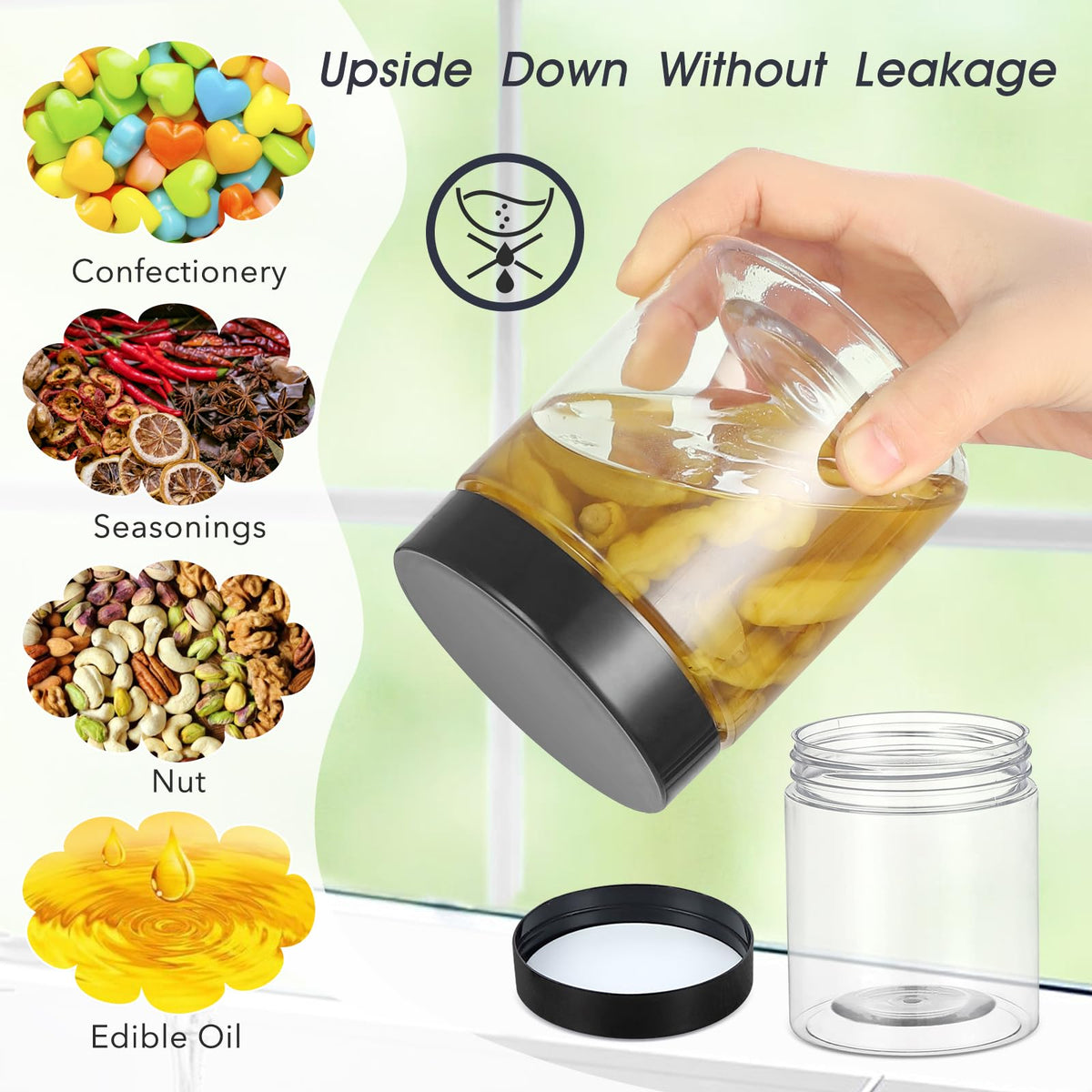 OUSHINAN jars store slime, beads, seeds, and other craft supplies