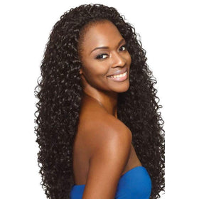 Outre Braids Penny 26in DR30 on model demonstrates a natural half-wig look