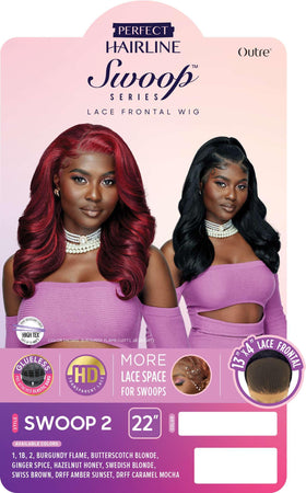 Outre Braids Swoop 2 side view showing rich Burgundy Flame color