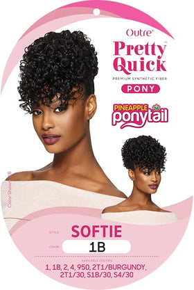 Outre Braids Pineapple Pony Softie worn-ready with voluminous curls for everyday wear