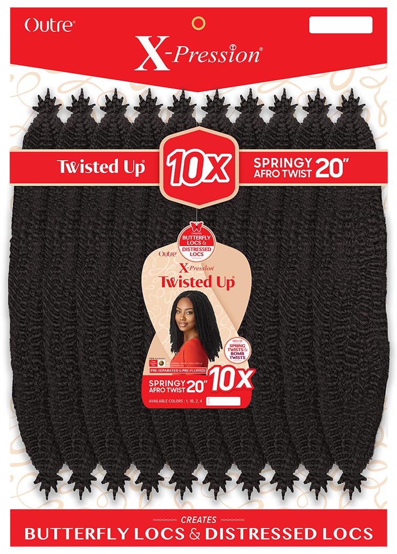 Outre Braids Twisted Up 20in off black 1B pack with ready-to-install fibers