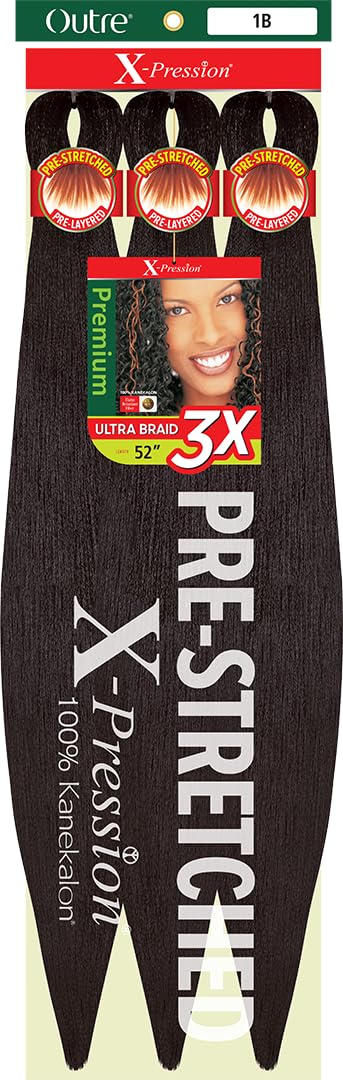 Outre X-Pression 52-inch braid length on mannequin showing lightweight feel