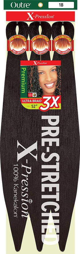 Outre X-Pression 52-inch braid length on mannequin showing lightweight feel