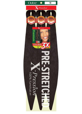 Outre X-Pression braid 52-inch on-off black, pre-stretched for quicker install