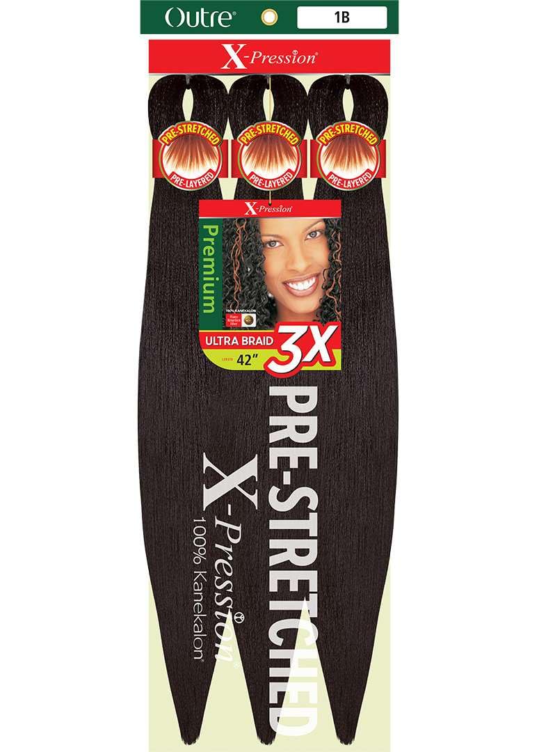 Outre X-Pression Ultrabraid 42in 5-pack pre-stretched for quick, easy installs.