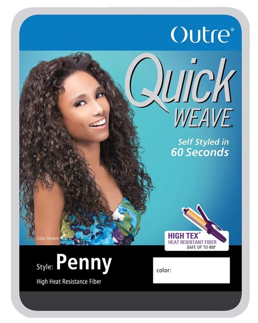 Outre Penny Quick Weave side view highlights fullness without excessive leave-out.