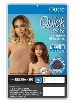Outre Quick Weave Neesha H307 side curl in 1B Off Black for versatile daily wear.