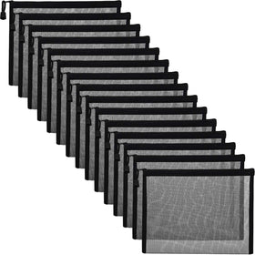 Outus mesh bag zipper pouch open showing clear contents for easy selection.