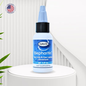 OVANTE Blepharitin pump-dispense demonstrates easy daily eyelid application.