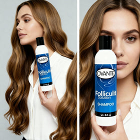 OVANTE brand logo close-up reinforces trusted folliculitis solution.