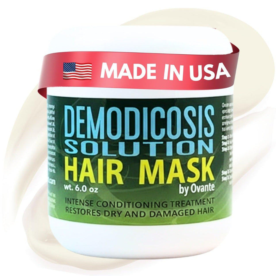 OVANTE Demodex Mask bottle pour may help calm itching on demodex-prone scalps