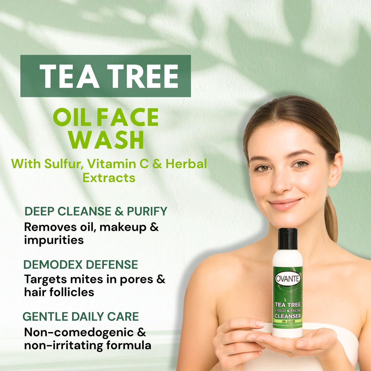 OVANTE Tea Tree Oil Cleanser skincare routine shot for daily use