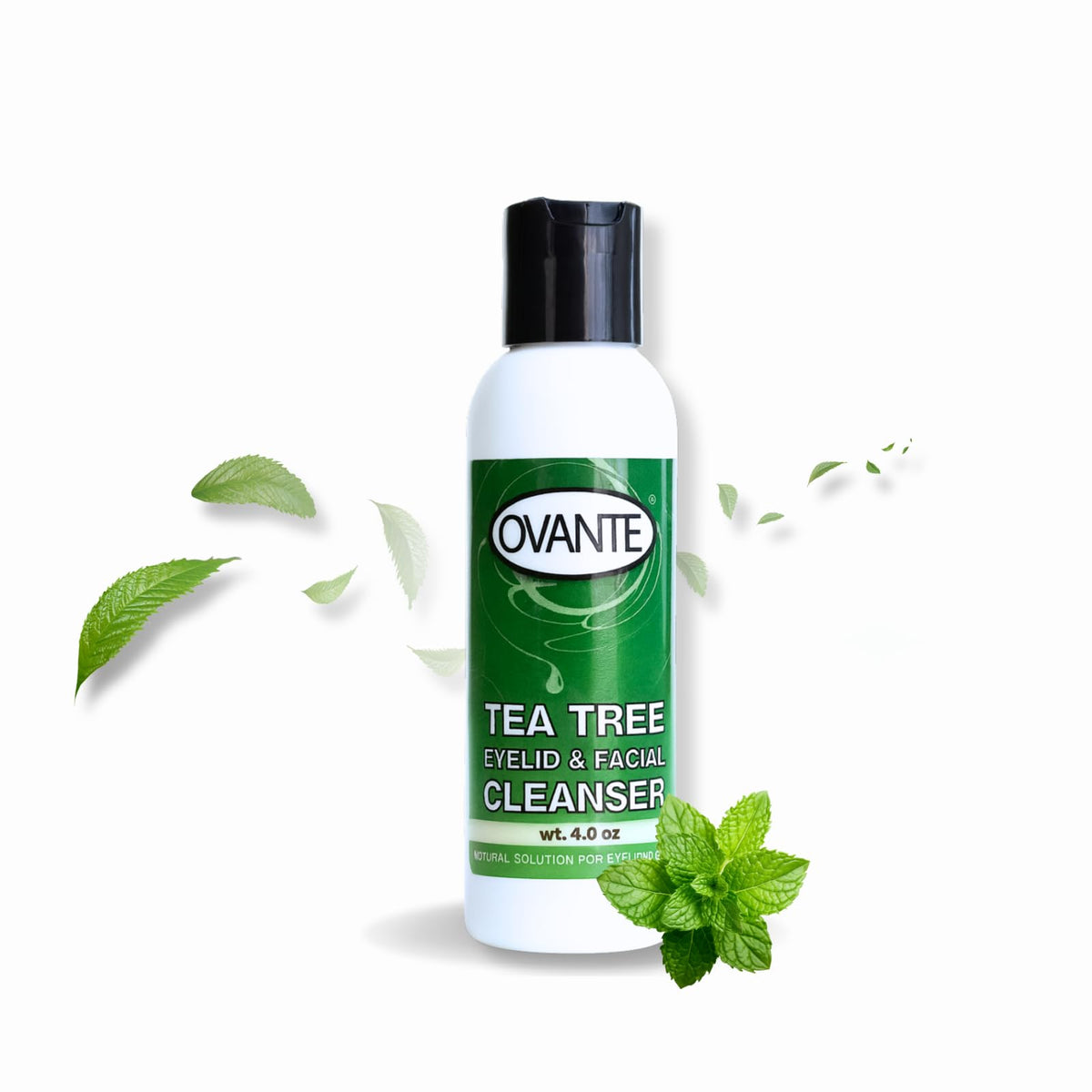 OVANTE Tea Tree Oil Cleanser USA-made label on packaging