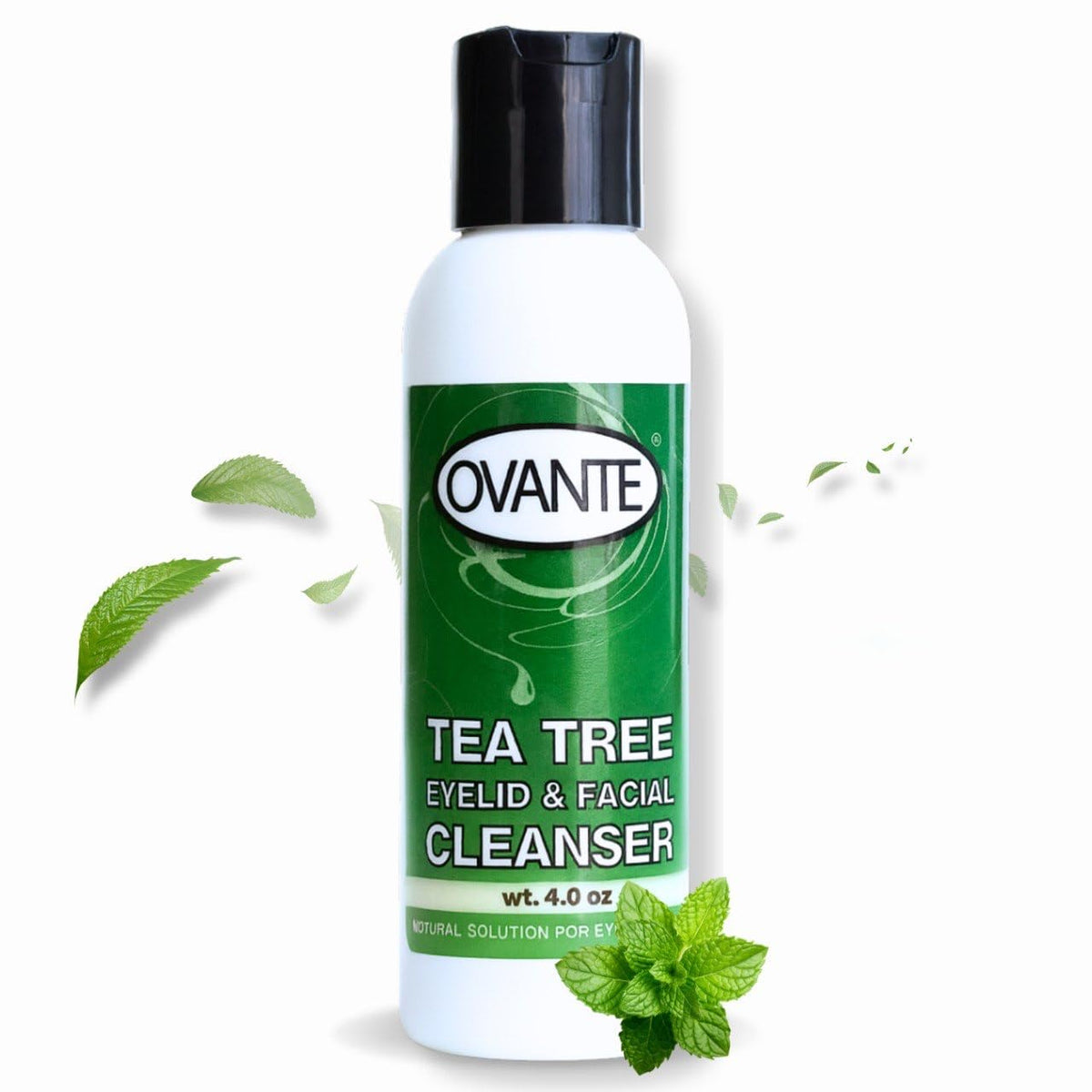 OVANTE Tea Tree Oil Eyelid Cleanser bottle for gentle cleansing