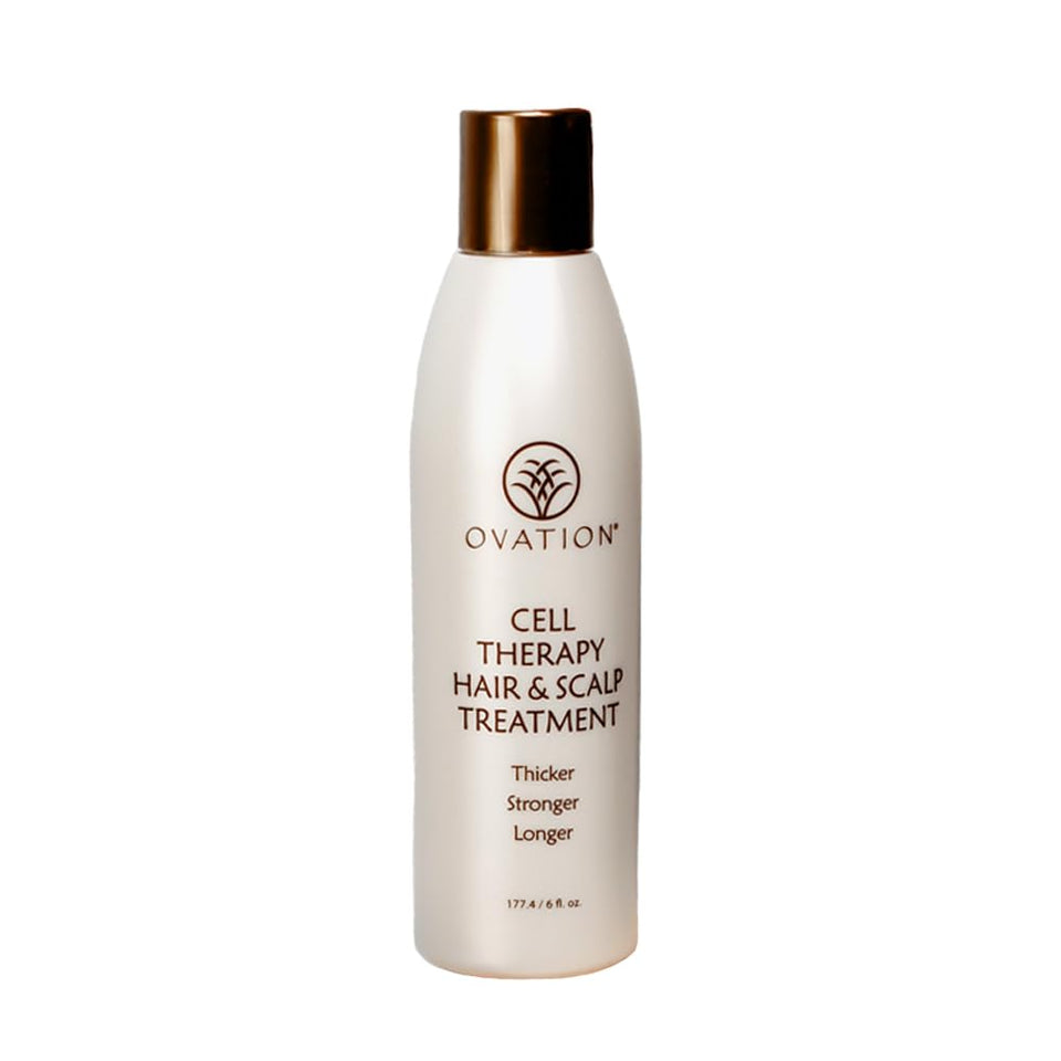 Ovation Hair Cell Therapy bottle close up for home use.