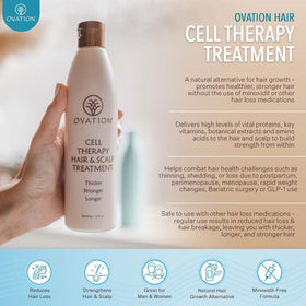 Ovation Hair Cell Therapy dispensing action for easy application.