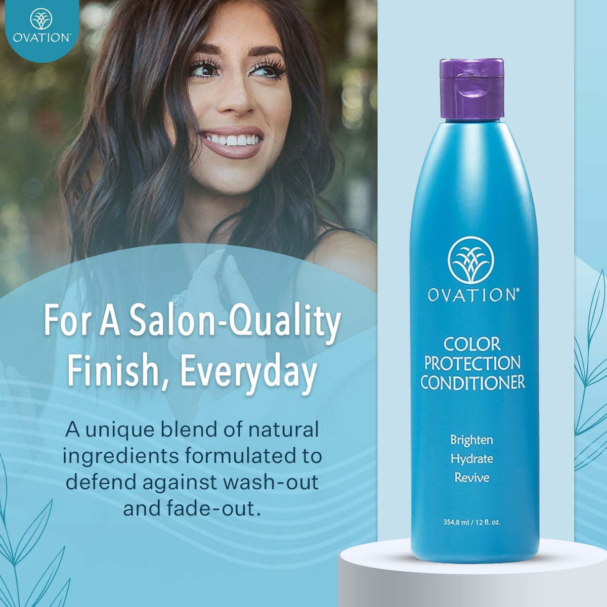 Quinoa-rich formula highlighted for moisture retention and shine.