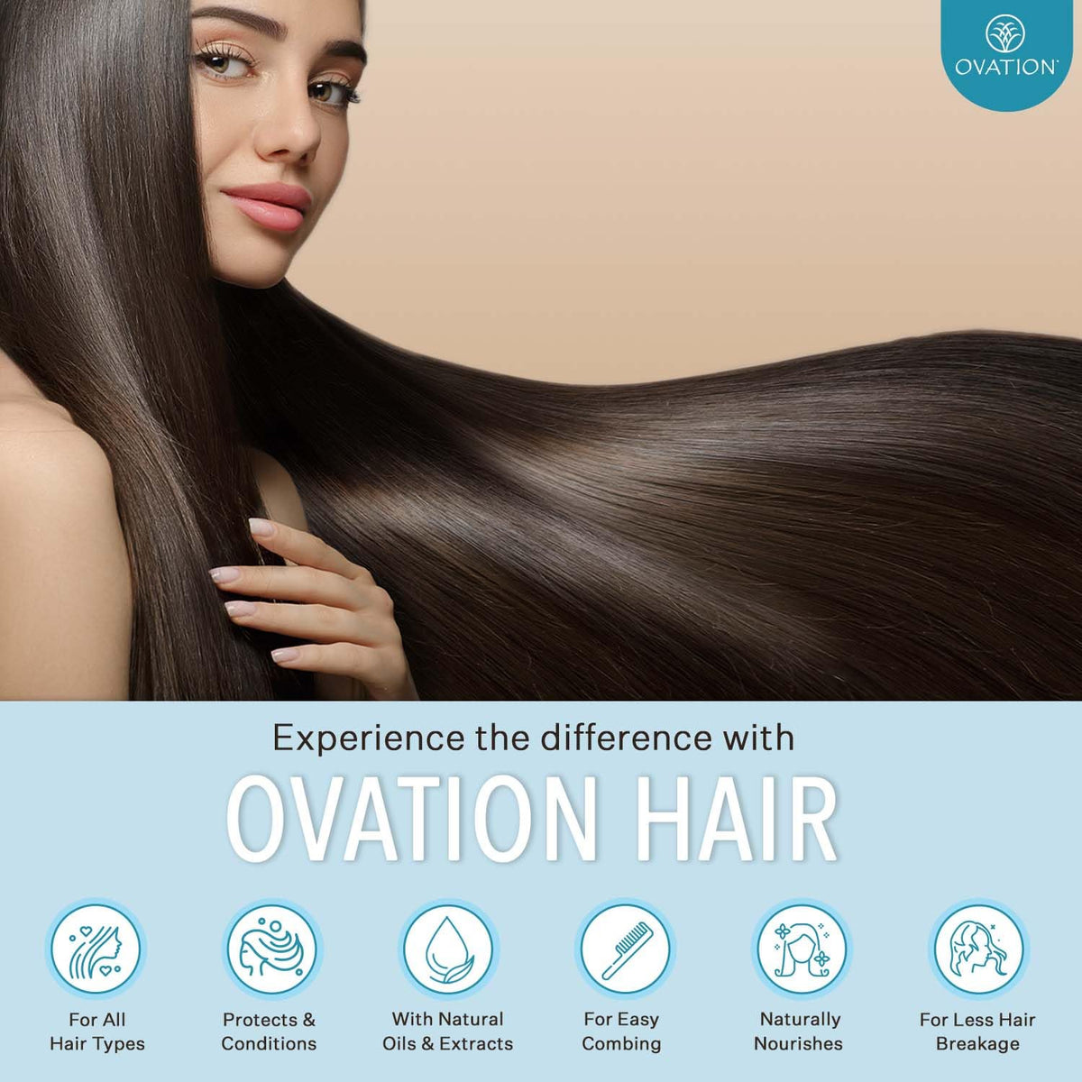 Ovation Hair Volume Conditioner bottle on a color-safe routine for baby-fine hair