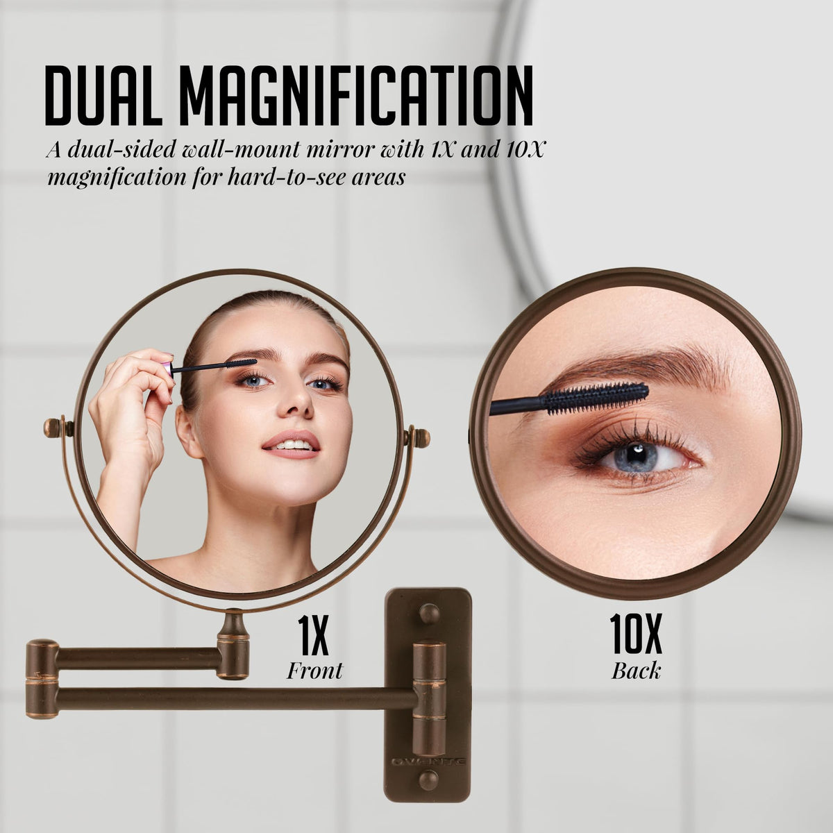 OVENTE MNLFW70ABZ1X10X extendable arm enables versatile grooming angles