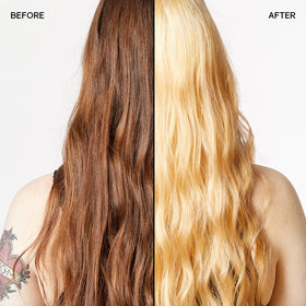 oVertone brass-neutralizing formula in kit helps minimize yellow tones for even results.