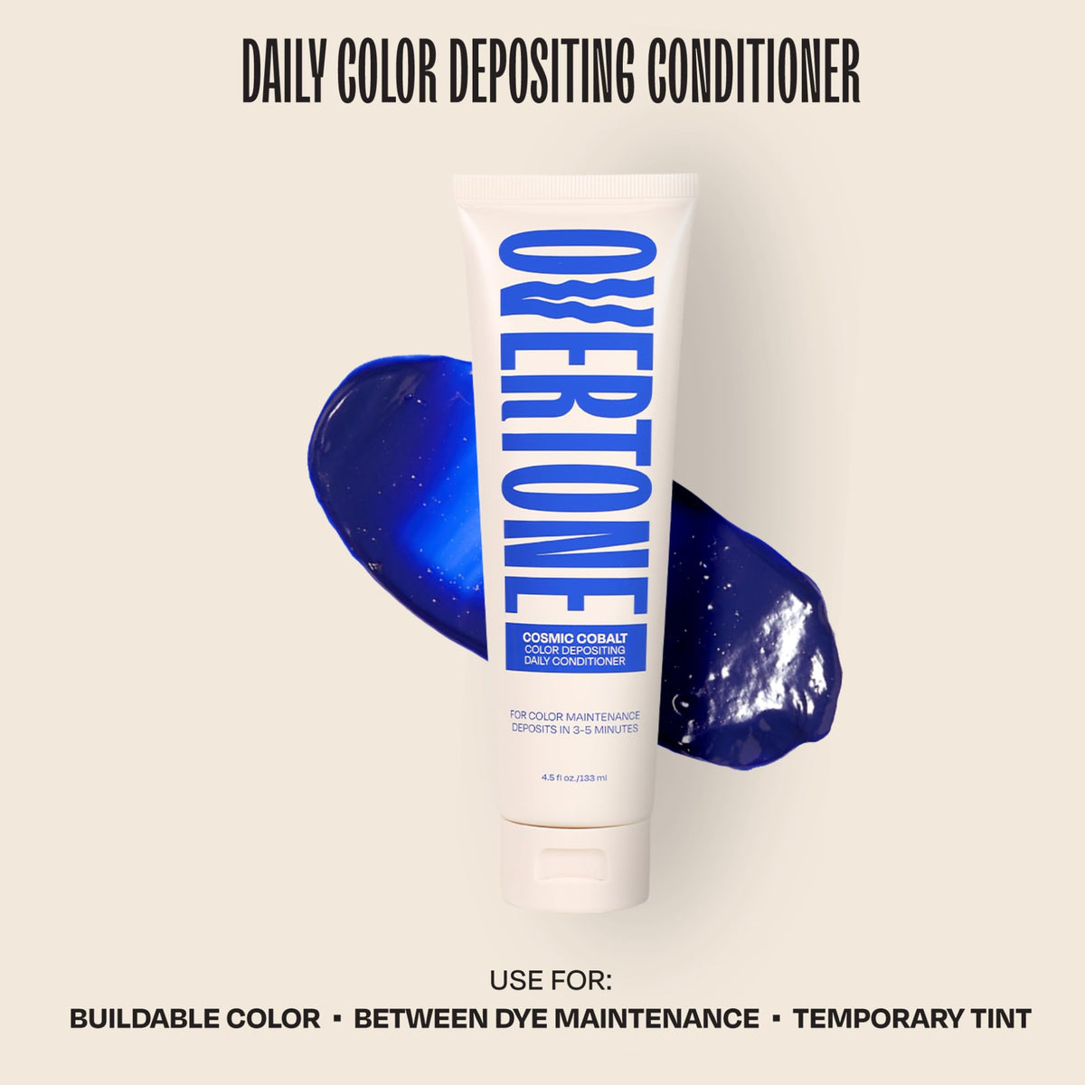 Overtone Cosmic Cobalt pump dispense demonstrating easy daily use for quick color refresh