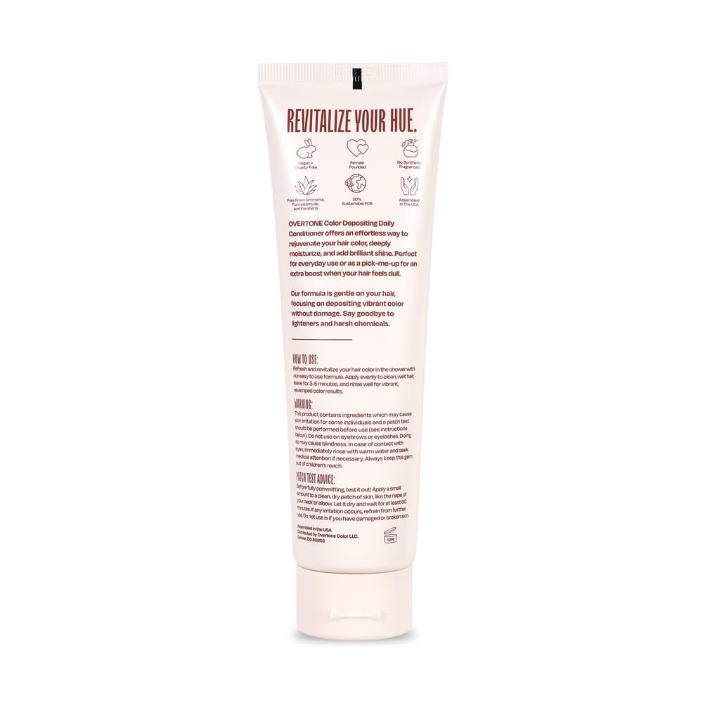 Overtone Daily Color Conditioner cap closeup shows easy, precise application