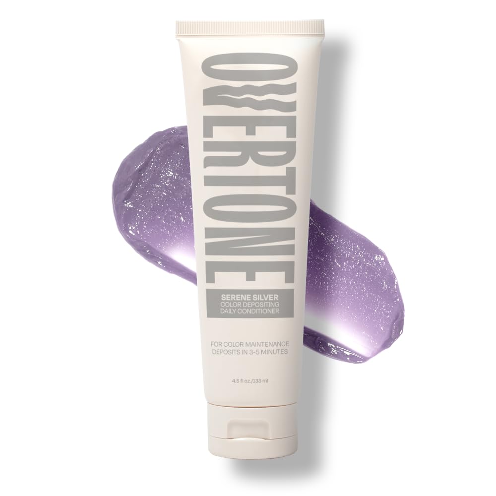 Overtone Daily Color Conditioner pastel silver bottle keeps color vibrant between sessions